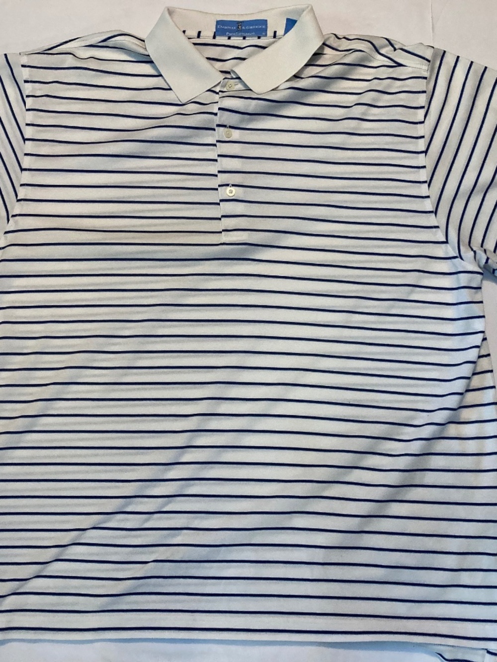 Fairway & Green Pureformance Polo Shirt Men's XL Blue Striped CoolMax Golf